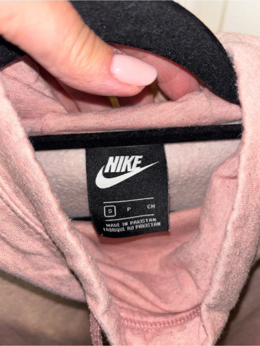 Soft Nike Light Pink Hoodie with White Swoosh Size Small Womens